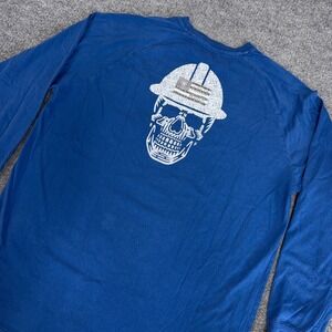 Ariat Shirt Mens XL Blue Skull Graphic Cotton Rebar Strong Roughneck Crew Neck